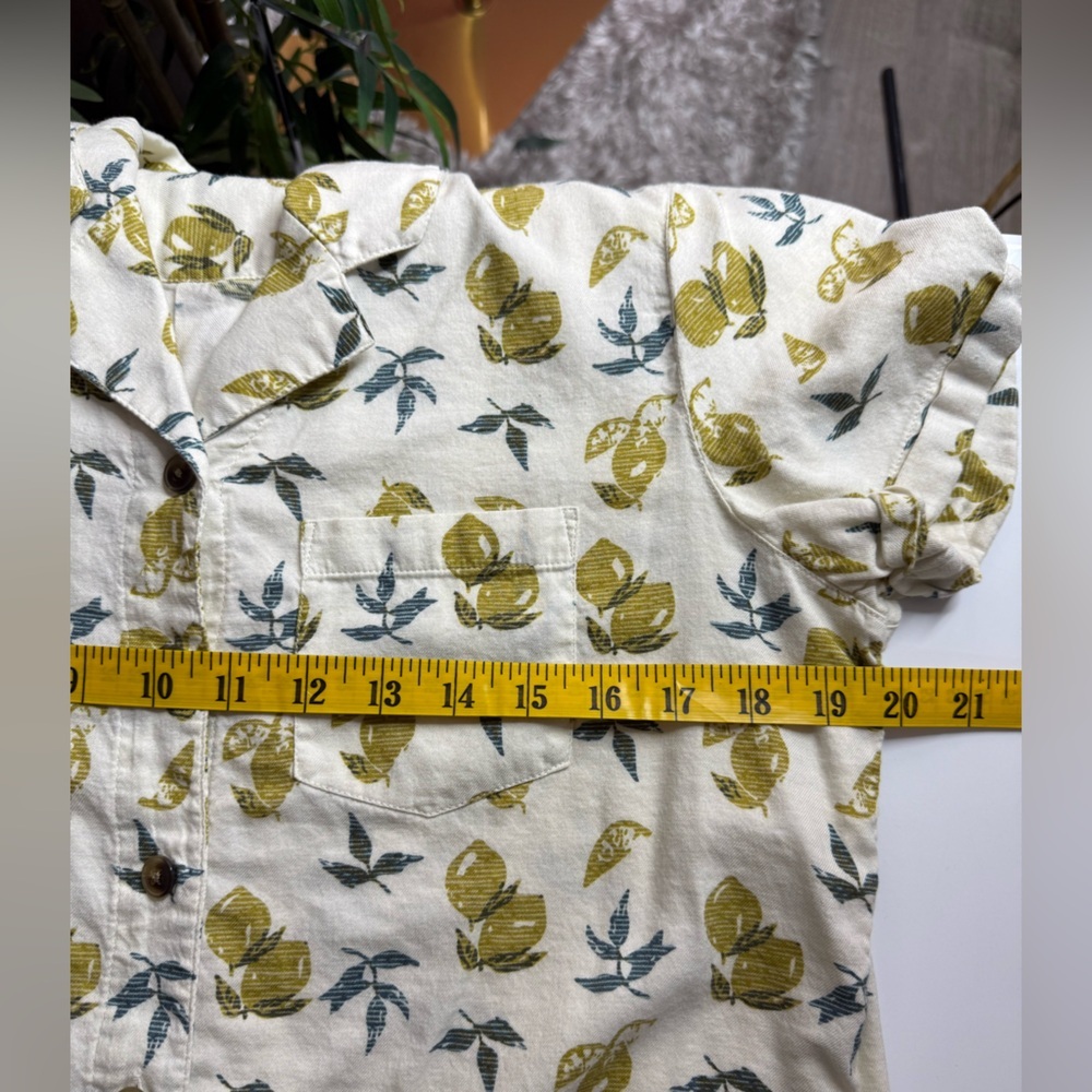 Kuhl Women’s Elsie Lemon Fruit Print Tie Front Button Up Shirts Cream Sz S - Picture 10 of 12